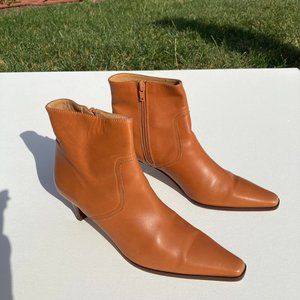 Brown Orange Leather Coach Shoes